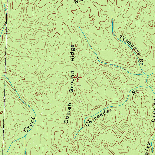 Topographic Map of Coalen Ground Ridge, TN
