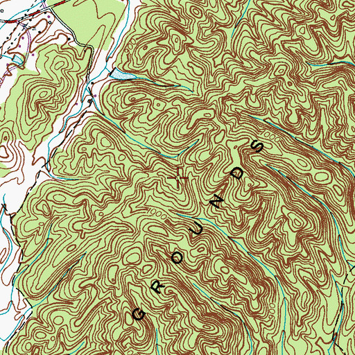 Topographic Map of Coaling Grounds Ridge, TN