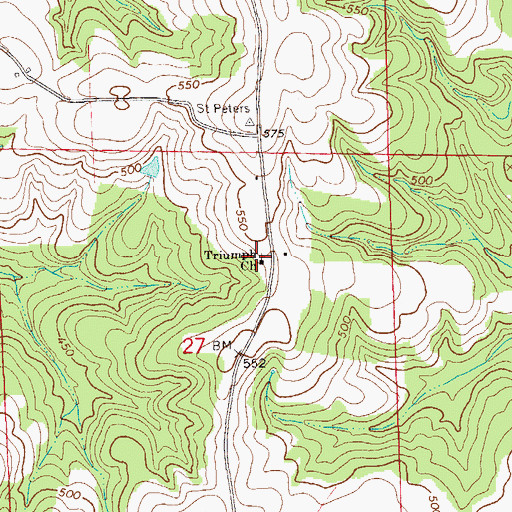 Topographic Map of Triumph Church, AL