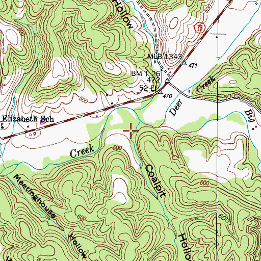 Topographic Map of Coalpit Hollow, TN