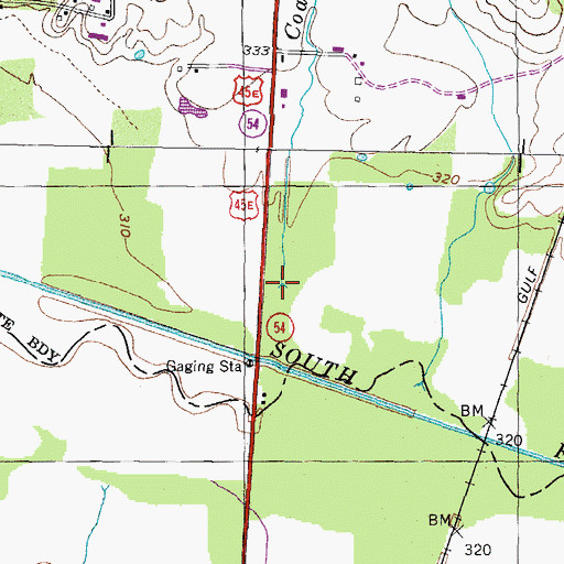 Topographic Map of Coats Branch, TN