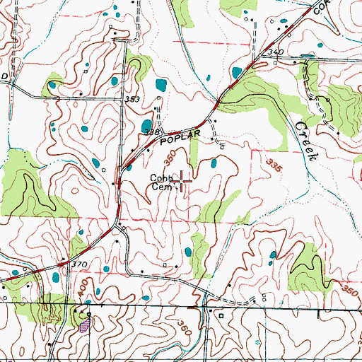 Topographic Map of Cobb Cemetery, TN