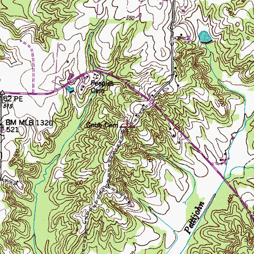 Topographic Map of Cobb Cemetery, TN