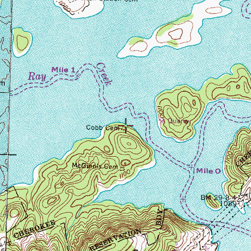 Topographic Map of Cobb Cemetery, TN