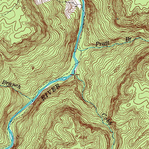 Topographic Map of Cobb Creek, TN
