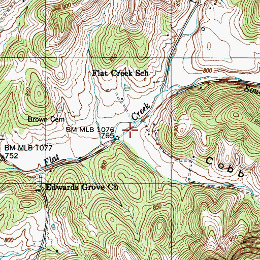 Topographic Map of Cobb Hollow, TN