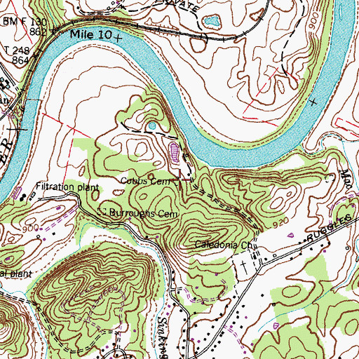 Topographic Map of Cobbs Cemetery, TN