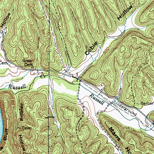 Topographic Map of Coble Hollow, TN