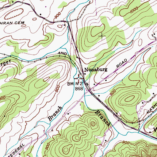 Topographic Map of Cochran Branch, TN