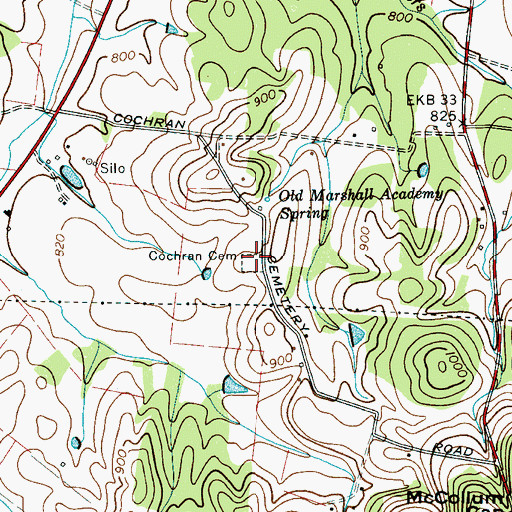 Topographic Map of Cochran Cemetery, TN