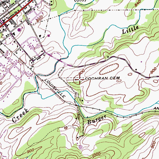 Topographic Map of Cochran Cemetery, TN