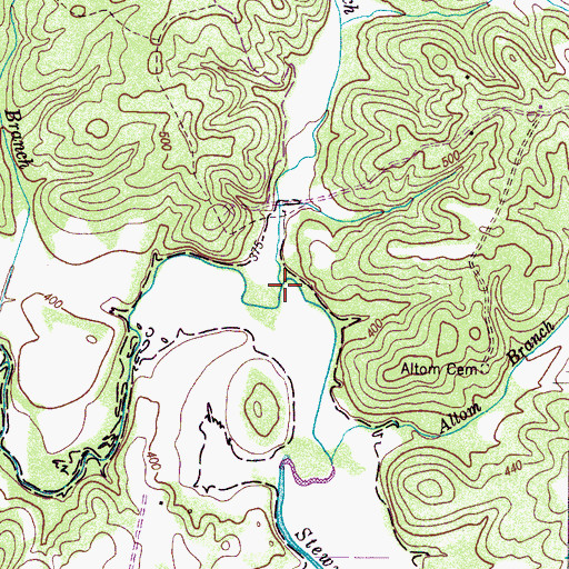 Topographic Map of Cody Branch, TN