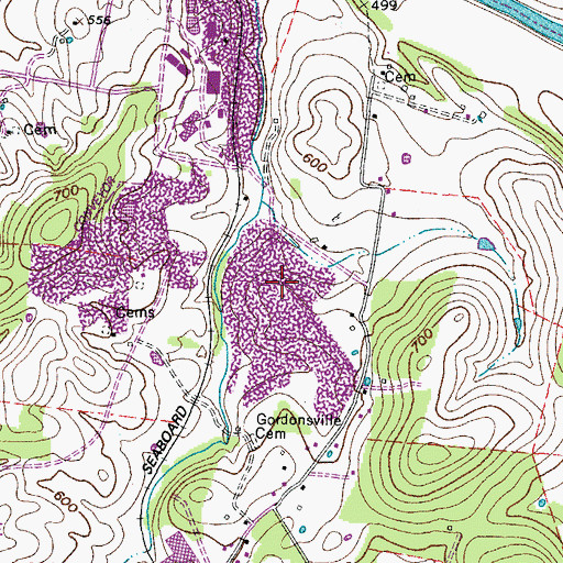 Topographic Map of Coffee Cemetery, TN