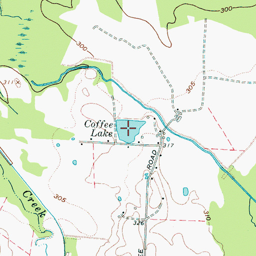 Topographic Map of Coffee Lake, TN
