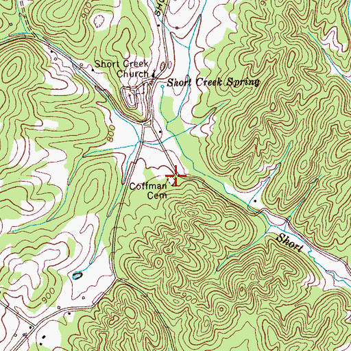 Topographic Map of Coffman Cemetery, TN