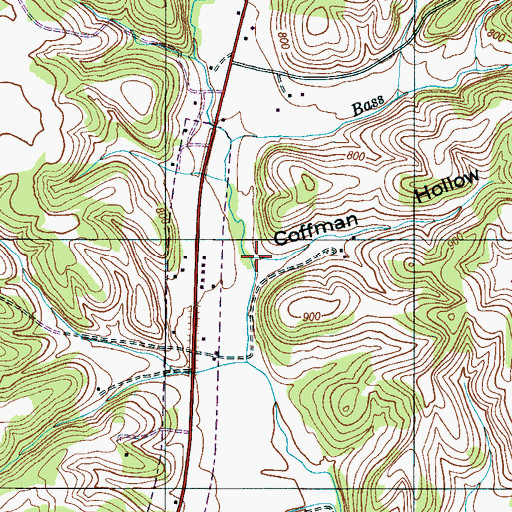 Topographic Map of Coffman Hollow, TN