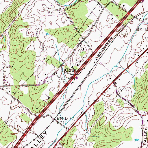 Topographic Map of Coile, TN