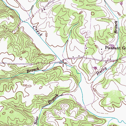 Topographic Map of Colbert Branch, TN