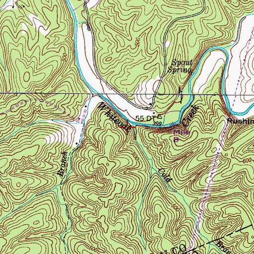 Topographic Map of Cold Branch, TN