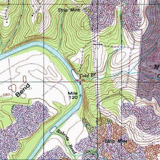 Topographic Map of Cold Branch, TN