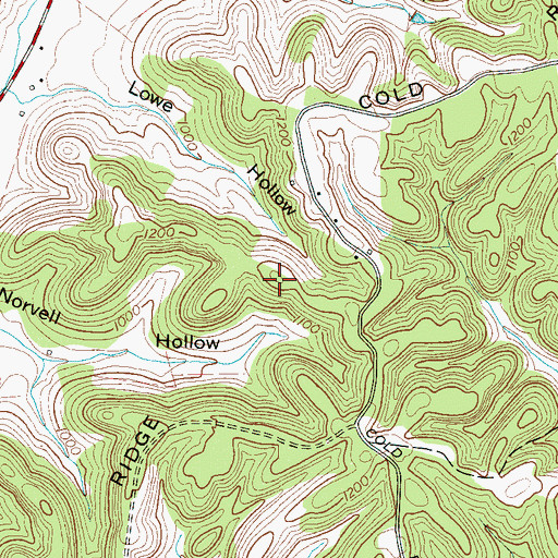 Topographic Map of Cold Ridge, TN
