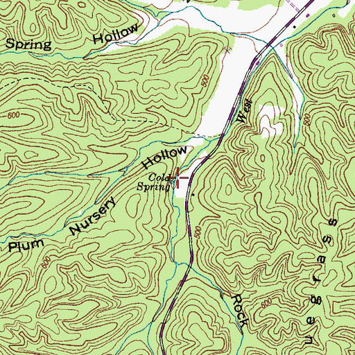 Topographic Map of Cold Spring, TN