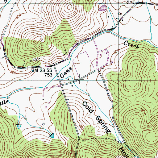 Topographic Map of Cold Spring Hollow, TN