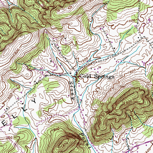 Topographic Map of Cold Springs, TN