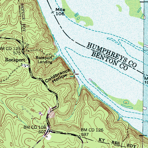 Topographic Map of Coldbranch Hollow, TN