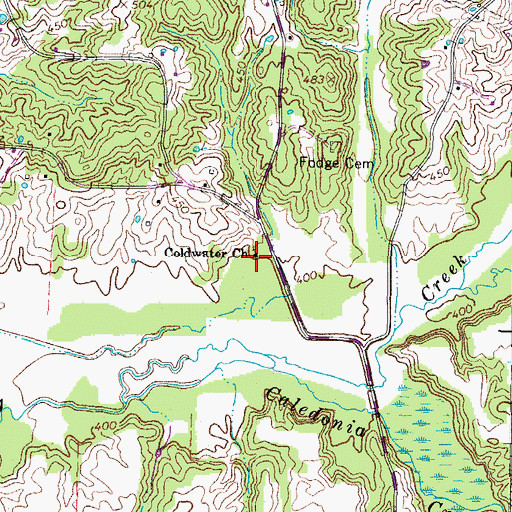 Topographic Map of Coldwater Church, TN