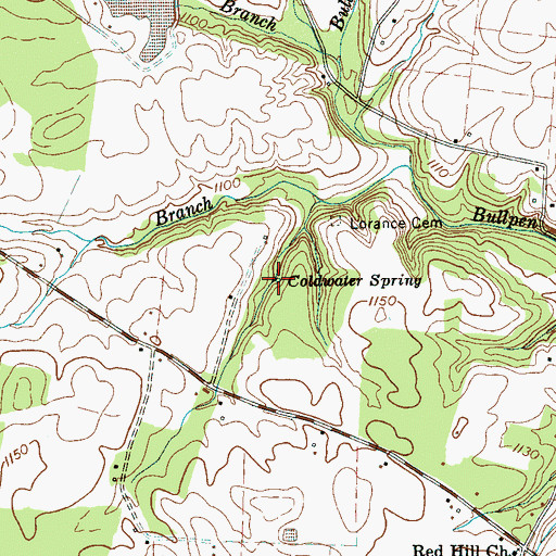 Topographic Map of Coldwater Spring, TN