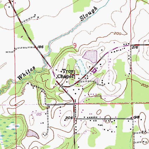 Topographic Map of Troy Chapel, AL