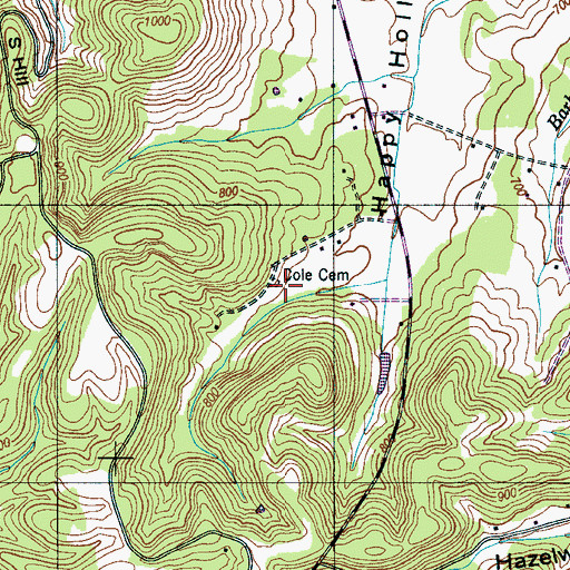 Topographic Map of Cole Cemetery, TN