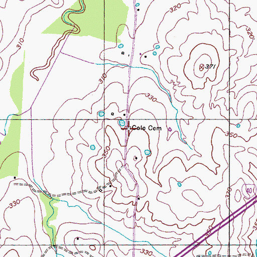 Topographic Map of Cole Cemetery, TN