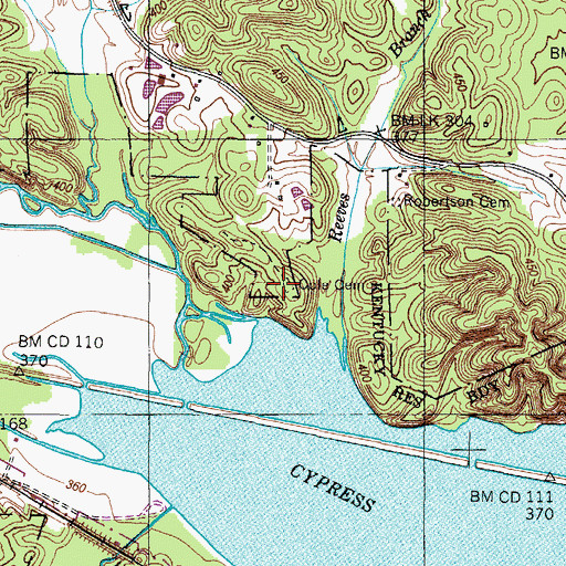 Topographic Map of Cole Cemetery, TN