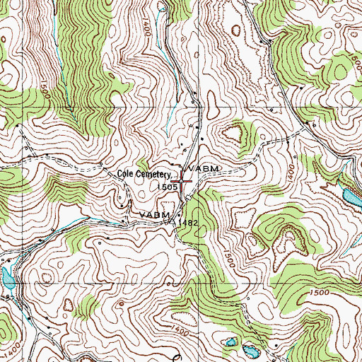 Topographic Map of Cole Cemetery, TN