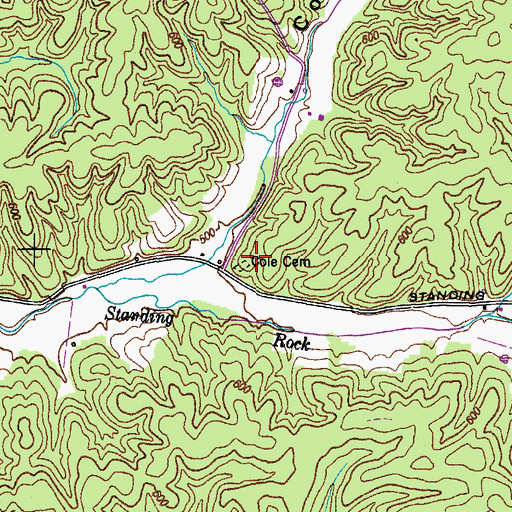 Topographic Map of Cole Cemetery, TN
