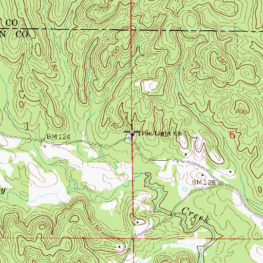 Topographic Map of True Light Baptist Church, AL