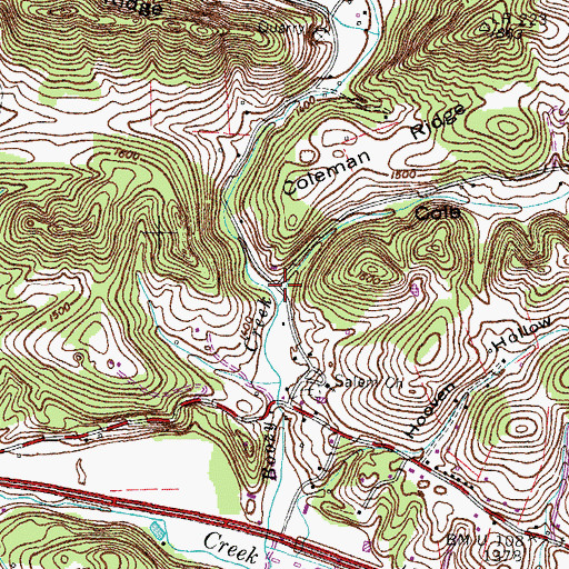 Topographic Map of Cole Hollow, TN