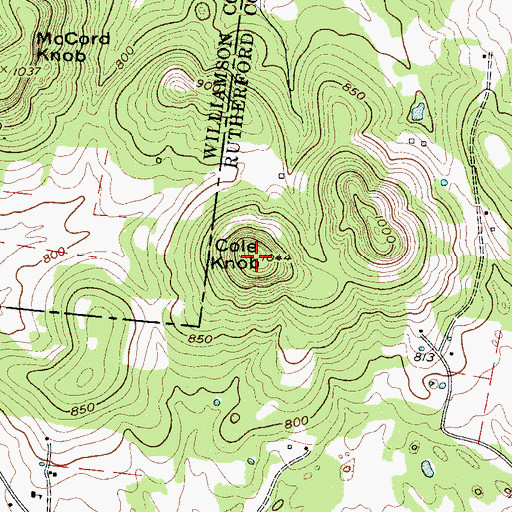 Topographic Map of Cole Knob, TN