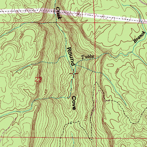 Topographic Map of Tubbs Branch, AL