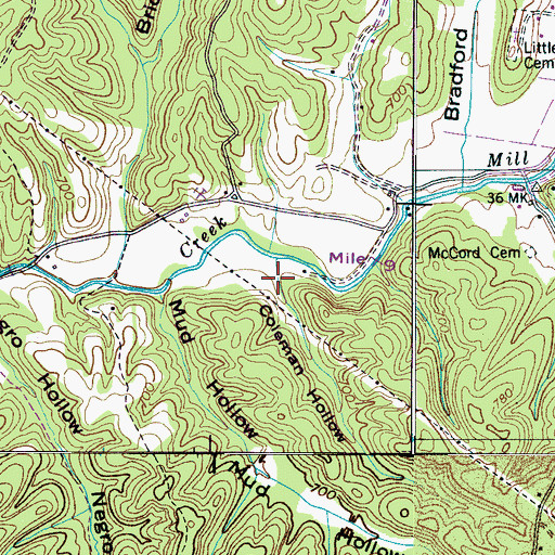 Topographic Map of Coleman Hollow, TN
