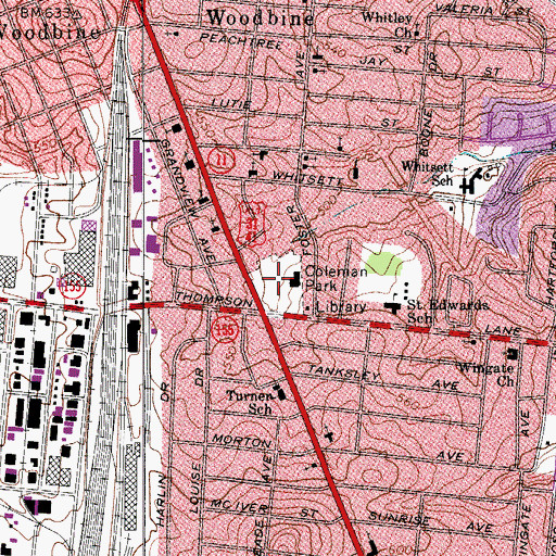 Topographic Map of Coleman Park, TN