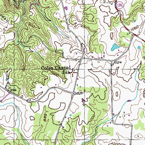 Topographic Map of Coles Chapel School, TN