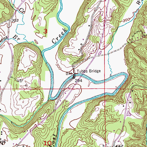 Topographic Map of Tubbs Bridge, AL