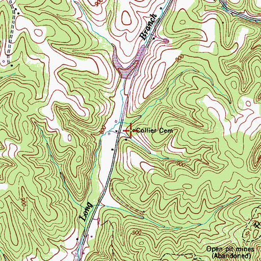 Topographic Map of Collier Cemetery, TN
