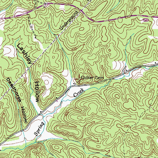 Topographic Map of Collier Cemetery, TN