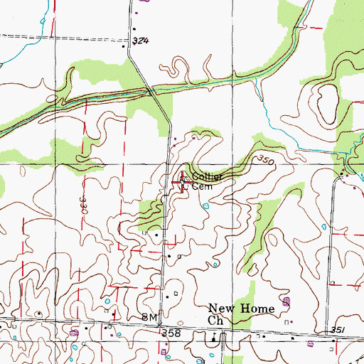 Topographic Map of Collier Cemetery, TN
