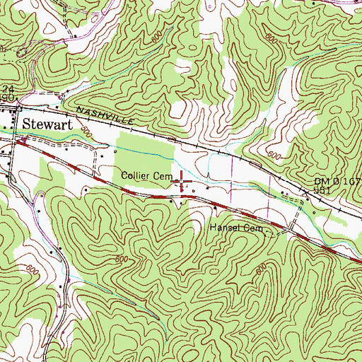 Topographic Map of Collier Cemetery, TN