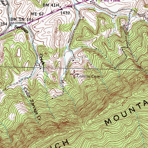 Topographic Map of Collins Cemetery, TN